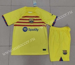 2023-24 Barcelona Yellow  Soccer Uniform-718