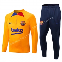 2022-23  Barcelona Orange Thailand Tracksuit Uniform-411