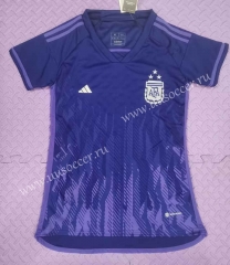 （3 stars）2022-23 Argentina Away Purple Female Thailand Soccer Jersey-708