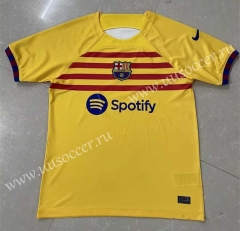 (s-4xl)2023-24 Barcelona 3rd Away Yellow  Thailand Soccer Jersey AAA-818