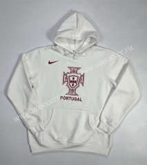 2022-23 Portugal White  Thailand Tracksuit Top With Hat-GDP