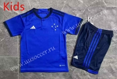 2023-24 Cruzeiro EC Home Blue Kids/Youth Soccer Uniform-8975