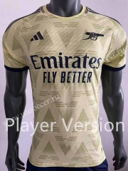 Player version 23-24  Arsenal Away Yellow Thailand Soccer Jersey AAA-518