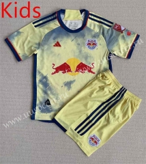 2023-24  New York Red Bulls Home  Yellow  kids  Soccer Uniform-AY