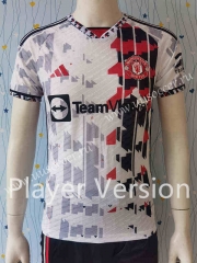 Player version 2023-24 Manchester United White&Red  Thailand Soccer Training Jersey-807