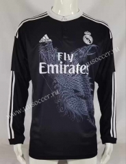 Retro Version 14-15 Real Madrid 2nd Away Black  LS Thailand Soccer Jersey AAA-503