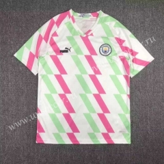 2023-24 Manchester City Pink&White Thailand Soccer Training Jersey-417