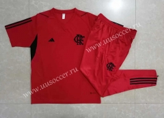 2023-24 Flamengo Red Thailand Tracksuit Shorts Sleeve Uniform-815