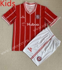 2023-24 Bristol City Home Red  kids Soccer Uniform-AY