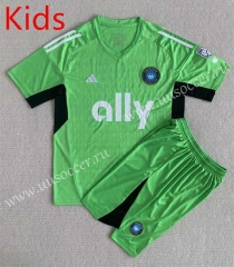 2023-24 Charlotte goalkeeper Green kids Soccer Uniform-AY
