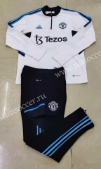 2023-24 Manchester United WhiteThailand Soccer Tracksuit Uniform-411