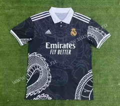 2023-24  Dragon print version Real Madrid  Black  Thailand Soccer Jersey AAA-416