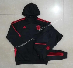 23-24 Bayern München Black Soccer Jacket Uniform With Hat-815
