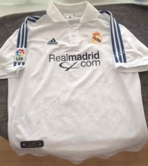 01-02 Retro Version   Real Madrid Home White Thailand Soccer Jersey AAA-6895
