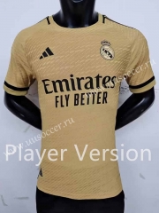 Player verison 2023-24  Real Madrid Yellow  Thailand Soccer Jersey AAA-9926