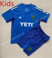 2023-24 Austin FC Goalkeeper Blue  kids  Soccer Uniform-AY