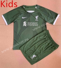 2023-24  Concept version Liverpool Green Thailand kids Soccer Uniform-AY