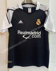 01-02 Retro Version   Real Madrid Away Black Thailand Soccer Jersey AAA-6895