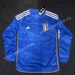 2023-24 Italy Home Blue Thailand LS Soccer Training Jersey-0871