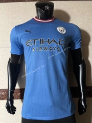 Player version 2023-24 Manchester City Home  Blue  Thailand Soccer Jersey AAA