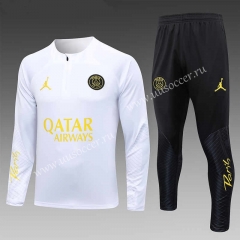 2023-24 Paris SG White Thailand Soccer Tracksuit Uniform-815