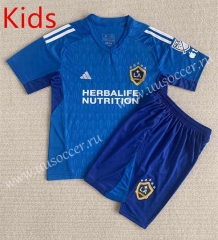 2023-24 Los Angeles Galaxy Goalkeeper Blue kids Soccer Uniform-AY