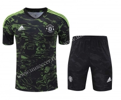 2023-24  Manchester United Black&Green Thailand Soccer Uniform-418