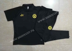 2023-24 Borussia Dortmund Black Thailand Polo Uniform-815