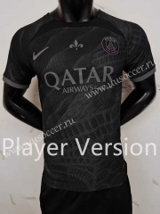 Player version   2023-24 Paris SG  Black Thailand Soccer jersey AAA