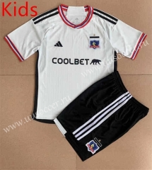 2023-24 CD Colo-Colo  Home White kids Soccer Uniform-AY