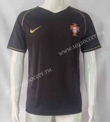 Retro Version 2006 Portugal Away Black Thailand Soccer Jersey AAA-503