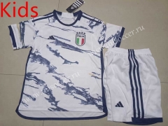2023-24  Italy Away White  Kids/Youth Soccer Uniform-507