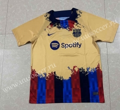2023-24 Barcelona Yellow Thailand Soccer Training Jersey-4952