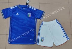 2023-24 Italy Home Blue  Soccer Uniform-718