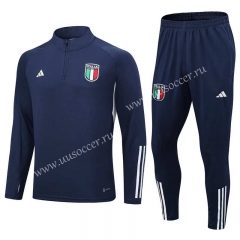 2023-24 Italy Royal Blue Soccer Tracksuit-411