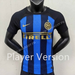 Player Version 2023-24 Inter Milan Home Blue&Black Thailand Soccer Jersey AAA-888