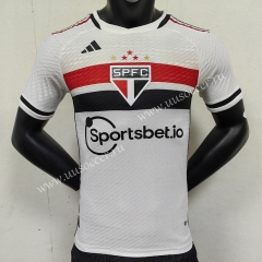 Player version 2023-24 Sao Paulo  Home White  Thailand Soccer Jersey AAA-888
