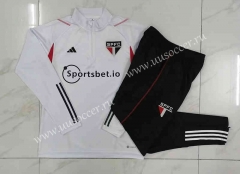 2023-24 Sao Paulo White Thailand Soccer Tracksuit Uniform-815