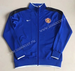 2010 Retro Version Manchester United Blue Thailand Soccer Jacket -9171