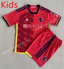 2023-24 St. Louis Home Red kids   Soccer Uniform-AY