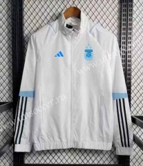 23-24 Argentina White  Thailand Soccer Windbreaker With Hat-GDP