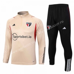 2023-24 Sao Paulo khaki Thailand Soccer Tracksuit Uniform-815