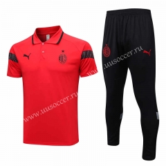 2023-24 AC Milan Red  Thailand Polo Uniform-815