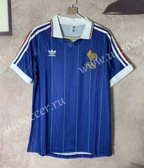1982 Retro Version France Home Blue Thailand Soccer Jersey AAA-6590