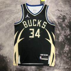 2023-24   Jordan Edition  NBA Milwaukee Bucks Black #34 Jersey-5825