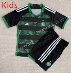2023-24 Celtic Black& Green kids Soccer Uniform-AY