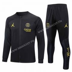 2023-24 Paris SG Black Soccer Jacket Uniform -815