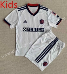 2023-24 St. Louis Away White kids   Soccer Uniform-AY