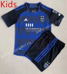 2023-24 San Jose Earthquakes Home Blue&Black  Youth/Kids Soccer Uniform-AY
