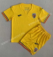 2023-24 Romania Home Yellow  Soccer Uniform-AY